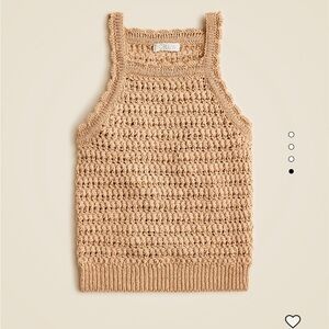 J. Crew Beige Crochet Knit Top large. New.